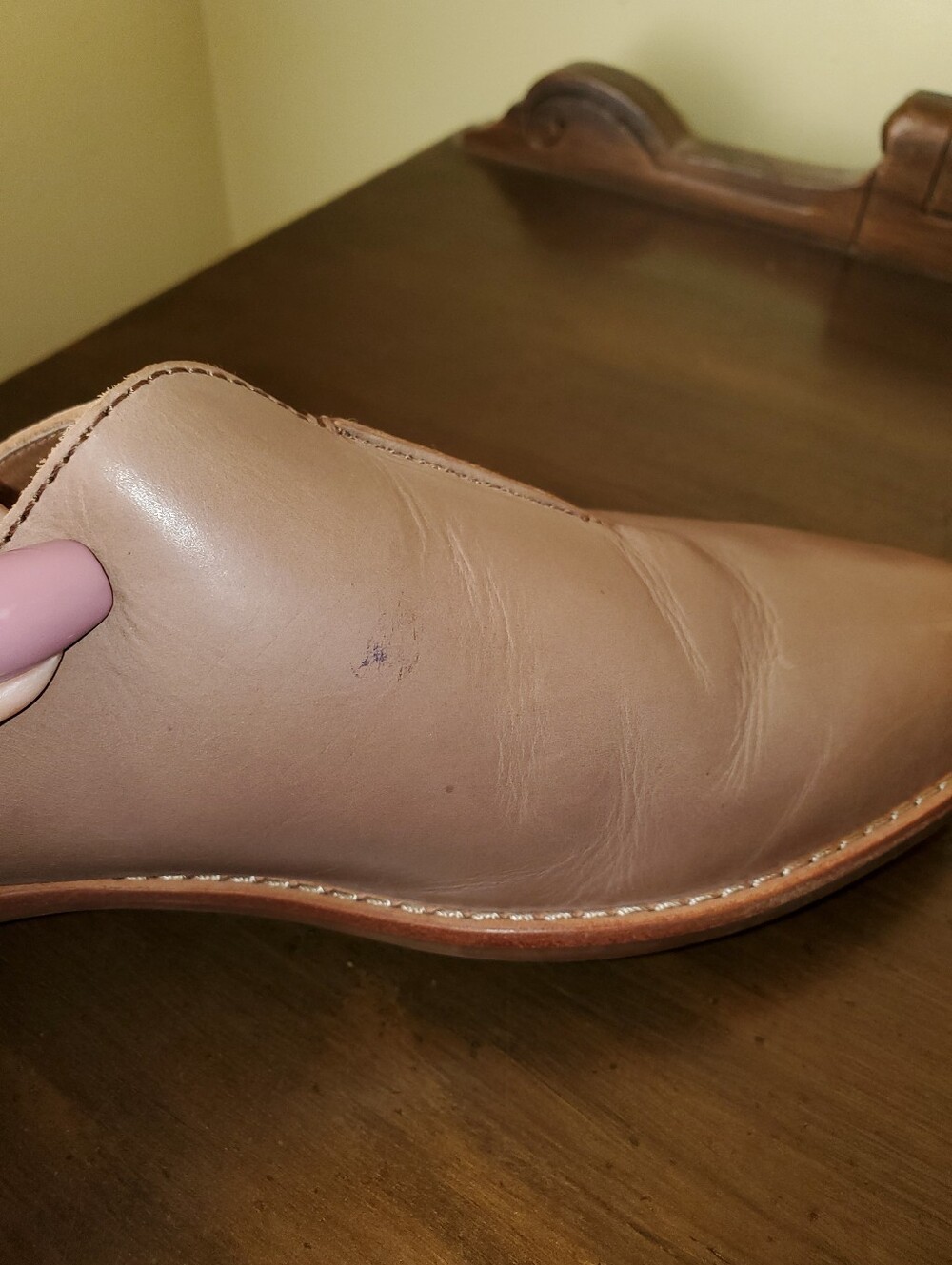 Frye Taupe Leather Slip-On Mules - Picture 7 of 7